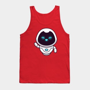 Cute Robot Waving Hand Cartoon Tank Top